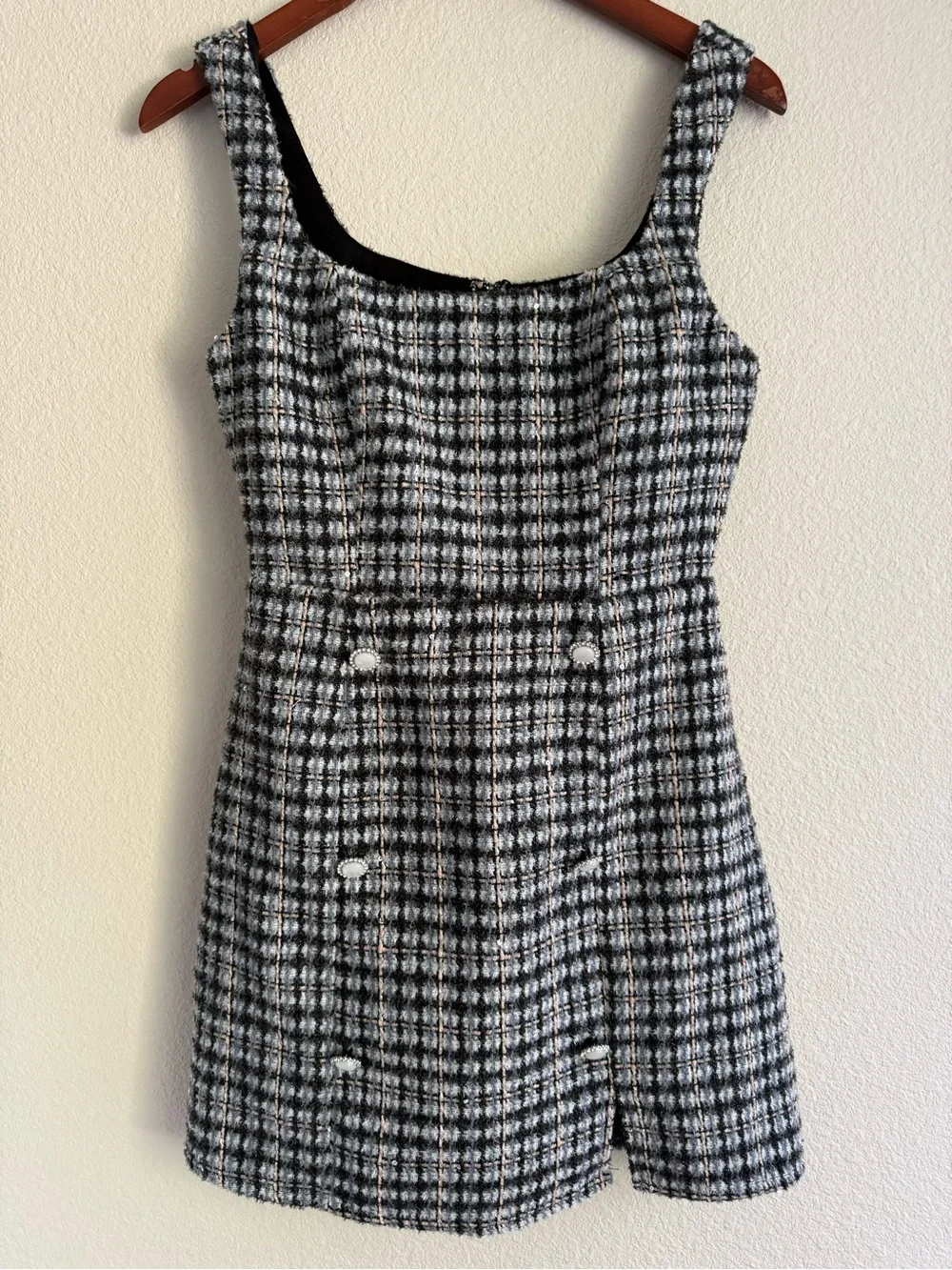 Francesca’s Mara Sleeveless Tweed Mini Dress Size S - Picture 4 of 10